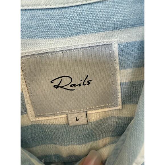 Rails Women's Blue White Striped Button Up Shirt Large‎ - Picture 3 of 7